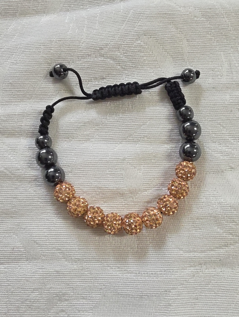 Sparkling Rose Gold and Hematite Bead Bracelet